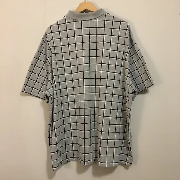 George Computer Geek Graph Paper Print Shirt - Grid Pattern Short Sleeve Polo - Picture 2 of 13